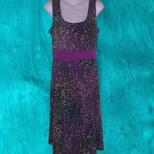 Painters Dream Perceptions Animal Print Dress Midi Size 12